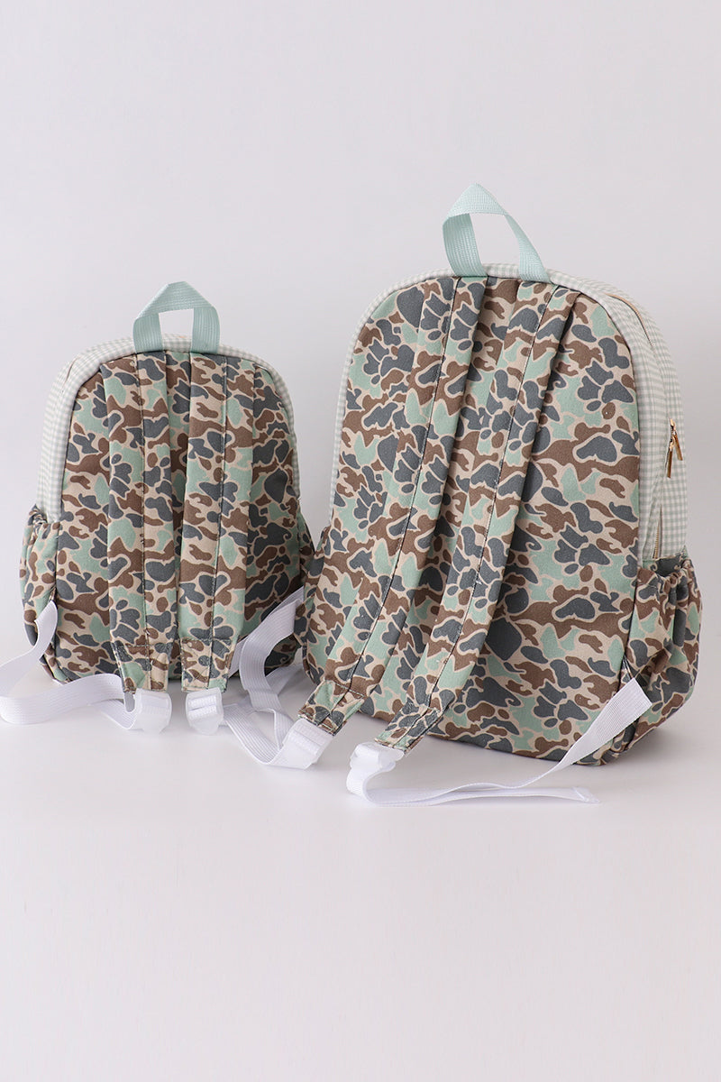 Camouflage duck applique backpack