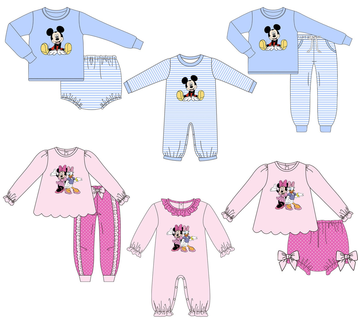 Blue / Pink Mouse Appliqué Collection - ETA mid January