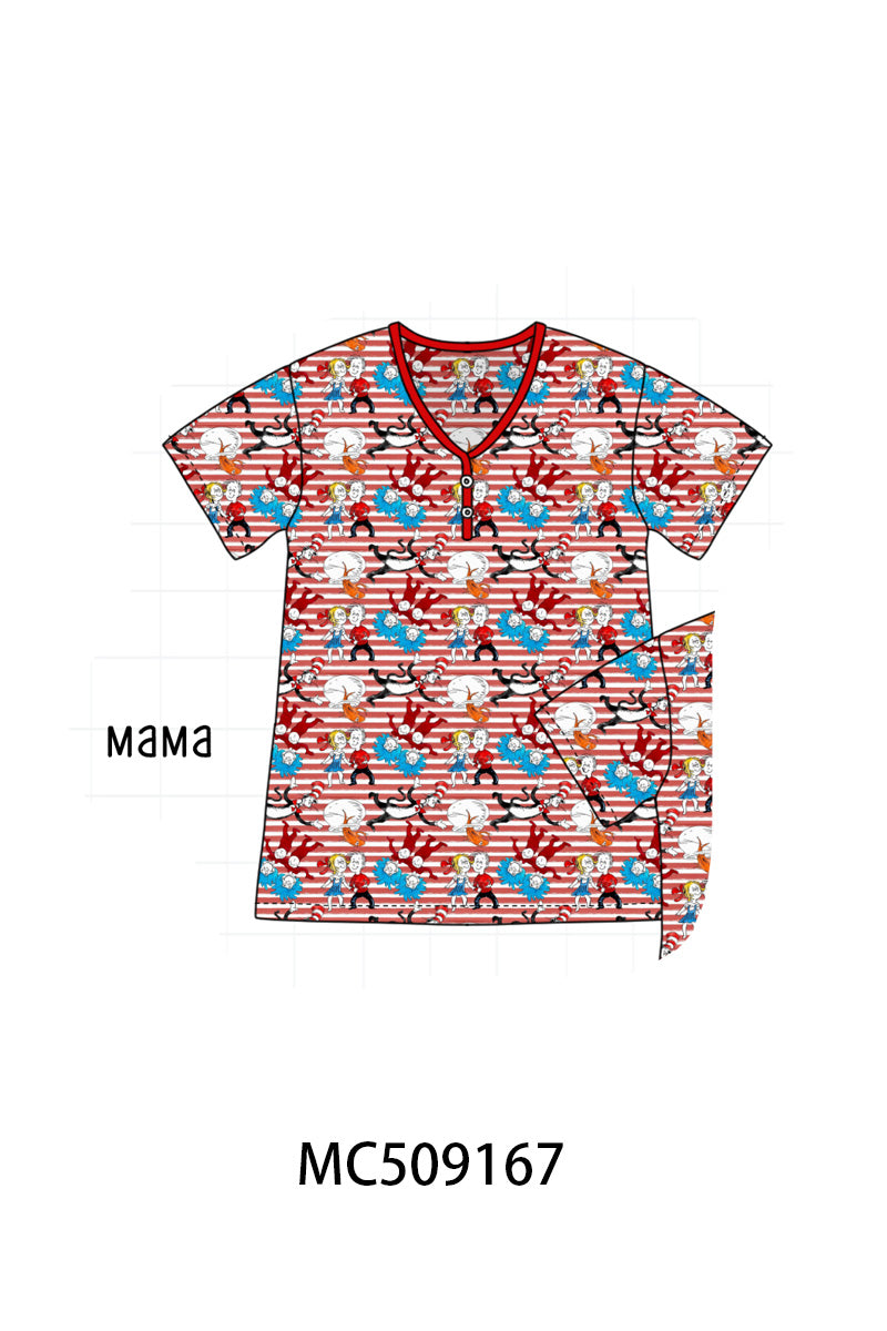 PO65 Red stripe Dr. Seuss bamboo collection