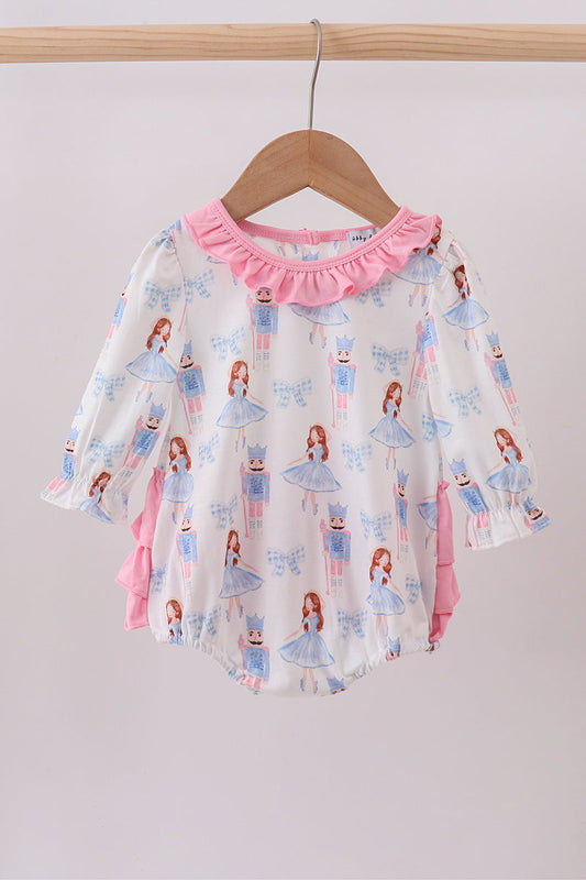 Pink bow nutcracker ruffle bubble