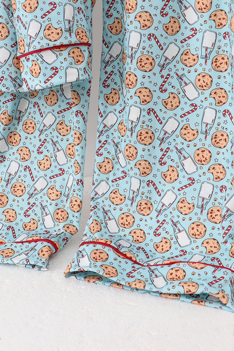 Santa claus cookie print adult pajams set