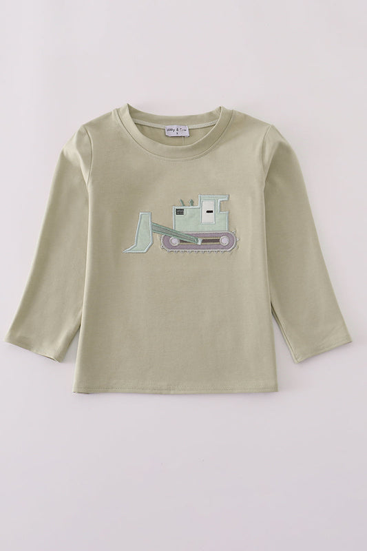 Cream excavator applique top