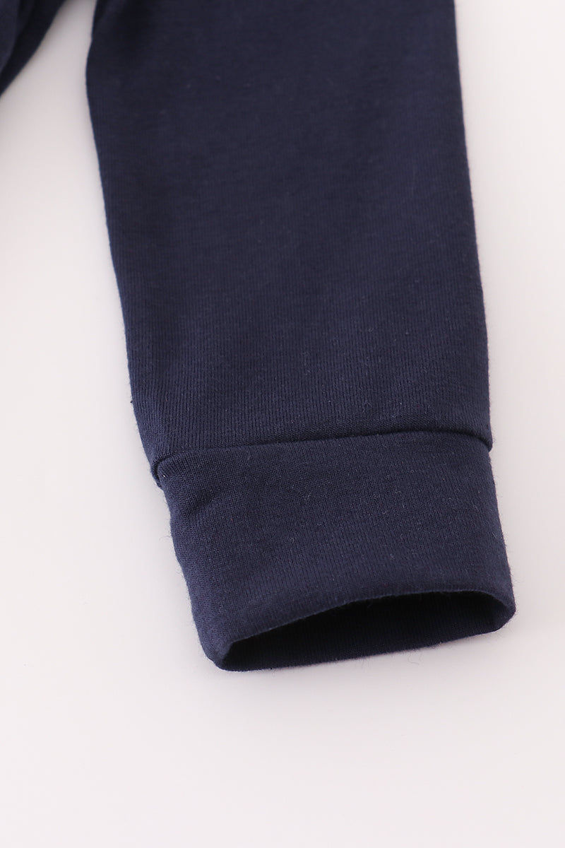 Navy duck embroidery bubble