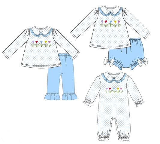 Heart Flowers Embroidered Collection - ETA early January