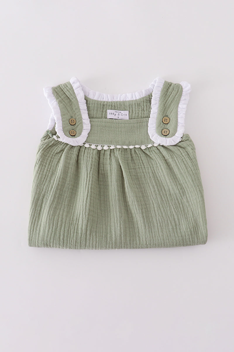 Premium sage ruffle dress