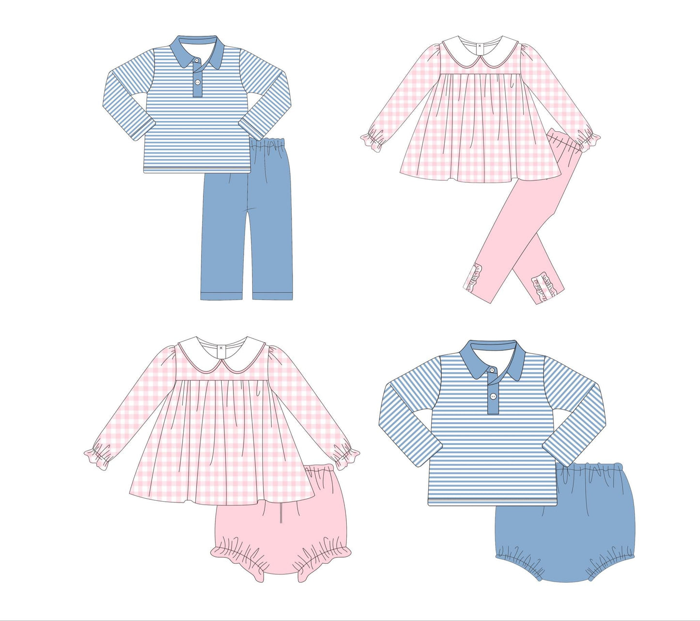 Pink Gingham and Blue Stripes Collection - ETA early January