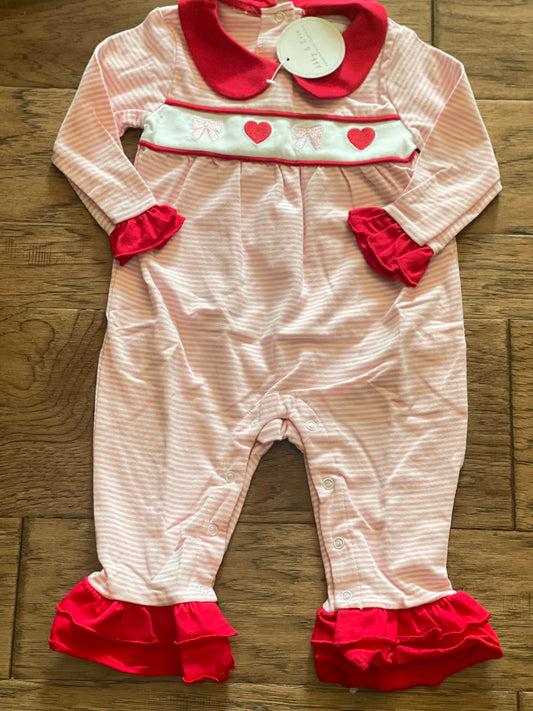 Embroidered Heart Romper