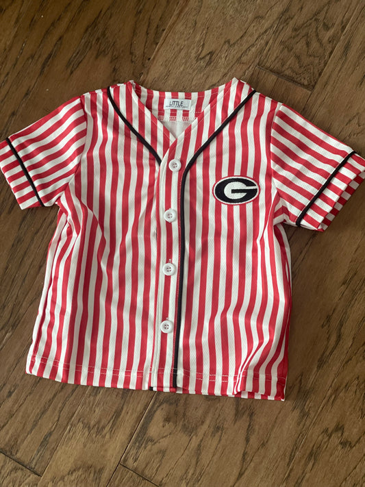 Georgia Red Stripe “G” Button Down Shirt