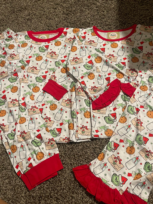 Boys Green Guy Cookie Pajamas