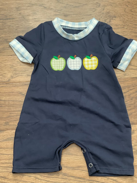 Boys Gingham Apple Romper
