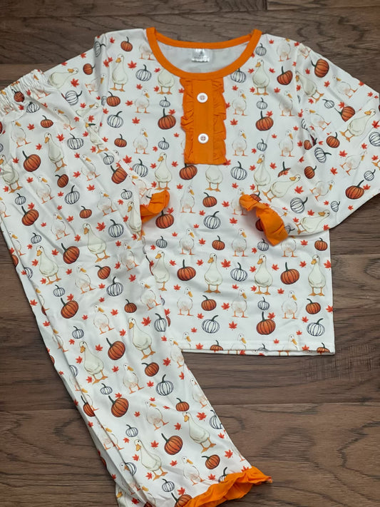 Goose Ruffle Pajamas Set