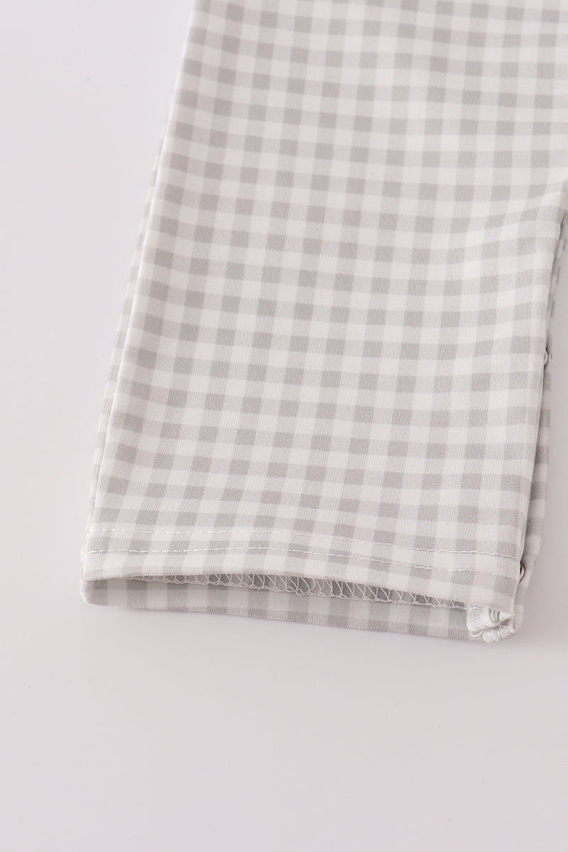 Sage turkey french knot romper set