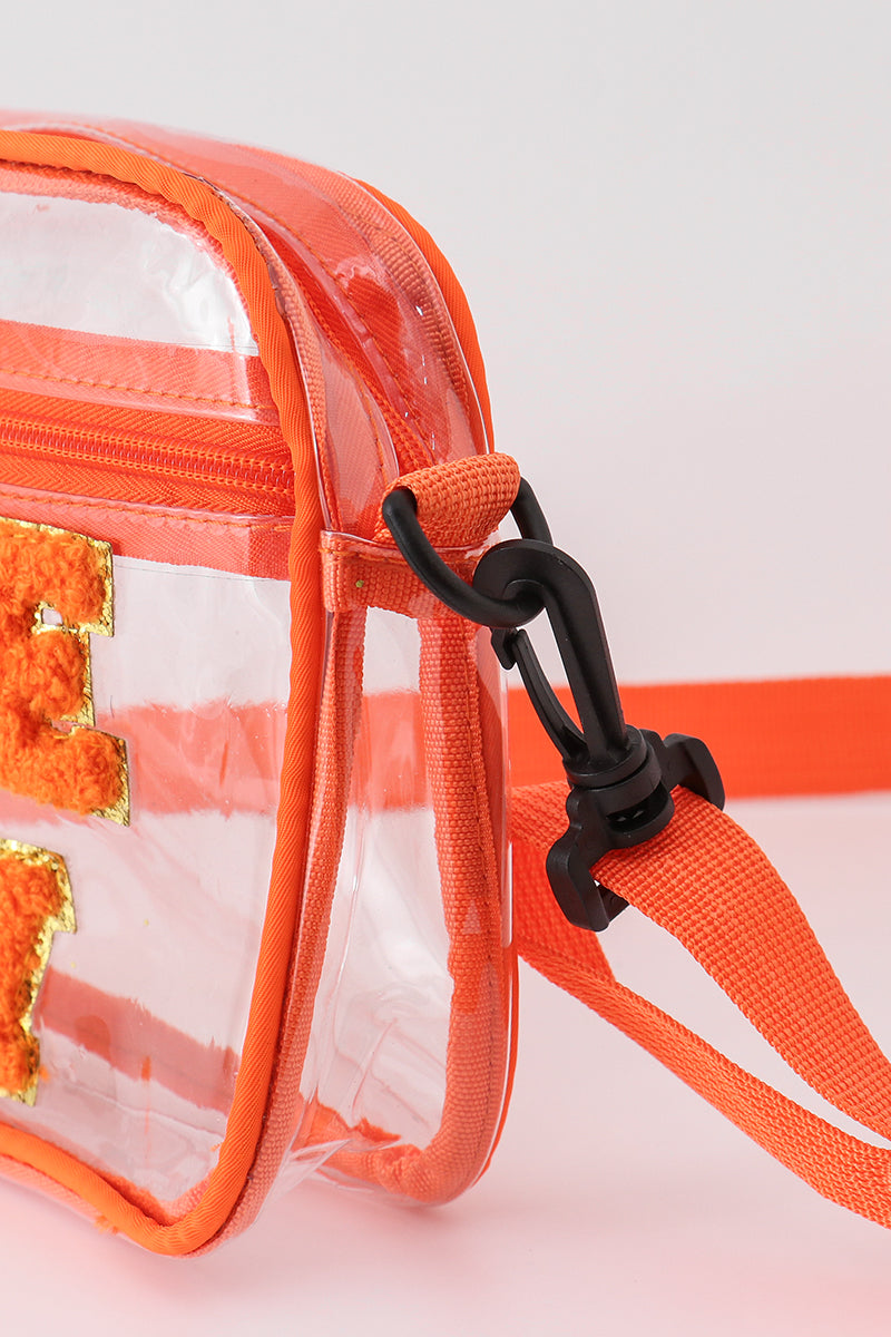 Orange GAME DAY french knot single-shoulder bag