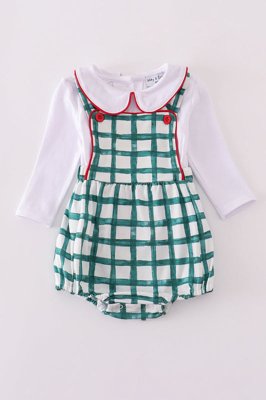 Green plaid bubble set