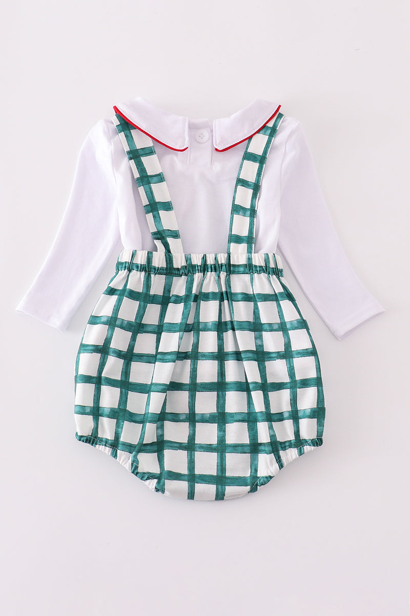 Green plaid bubble set