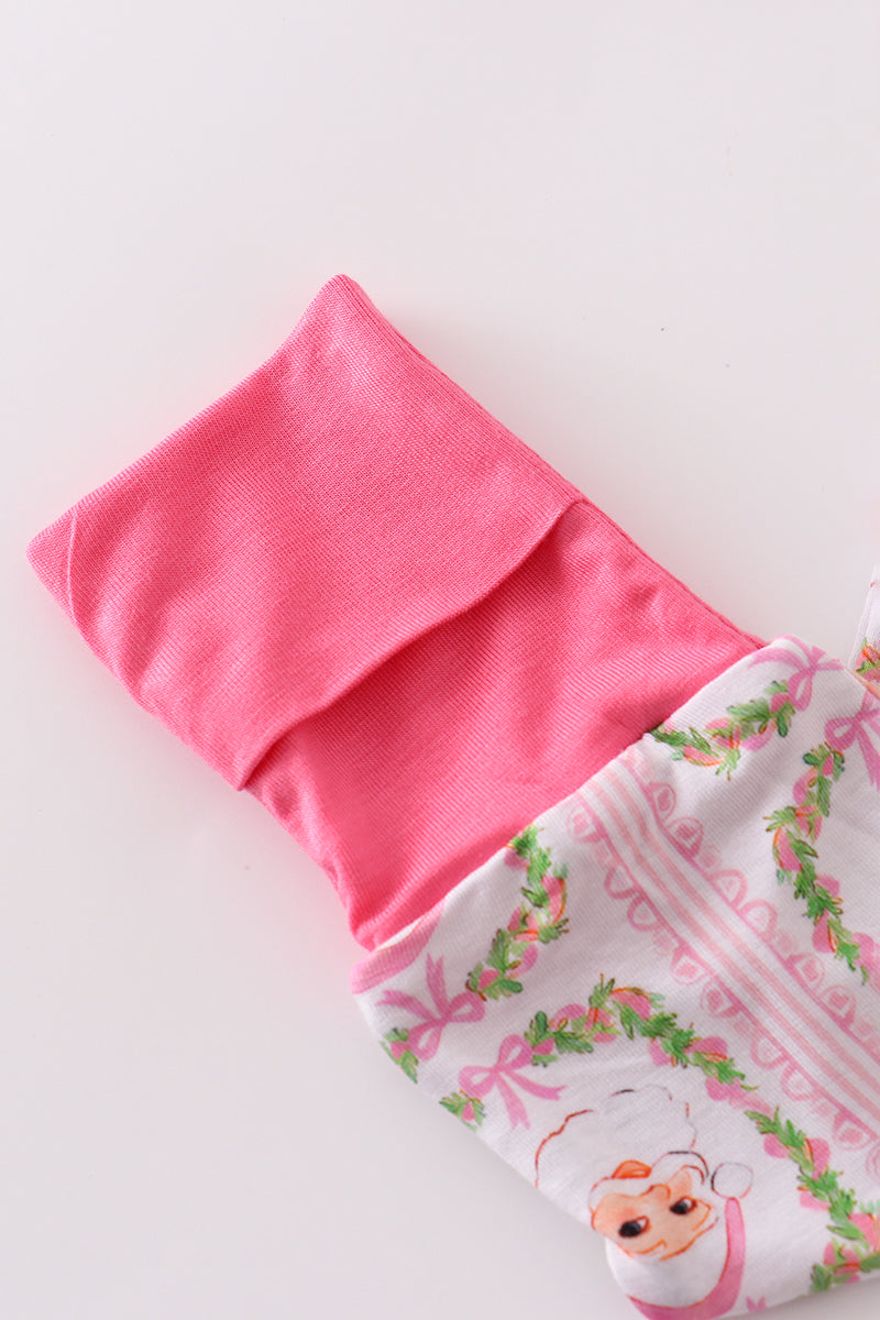 Pink santa claus pajamas romper