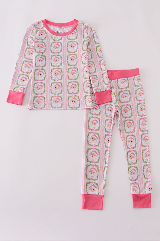 Pink santa claus pajamas pants set