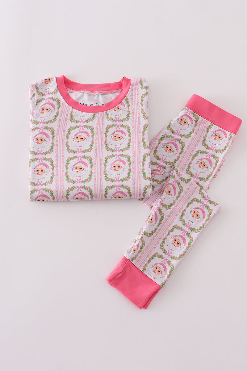 Pink santa claus pajamas pants set