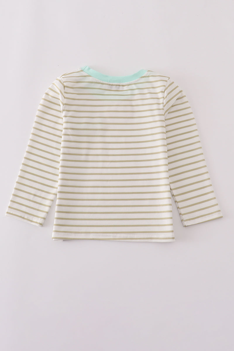 Khaki stripe top