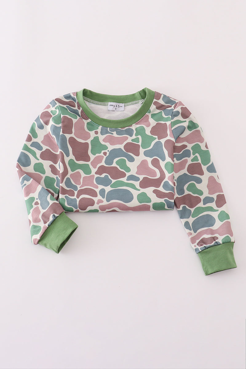 Camouflage print pants set