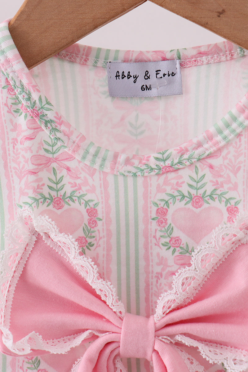 Pink bow floral bubble