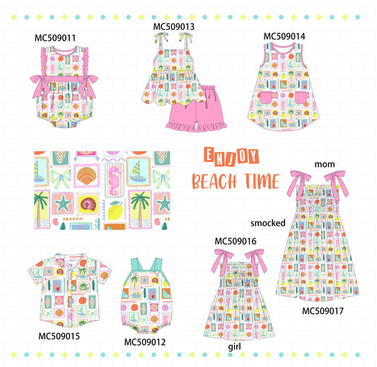 PO65 Pink enjoy beach print collection